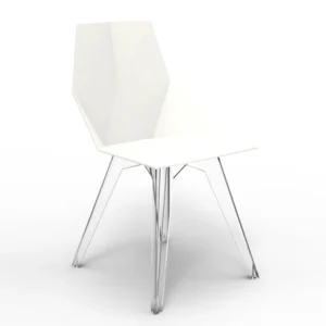 FAZ CHAIR WHITE TRANSPARENT LEGS - VONDOM