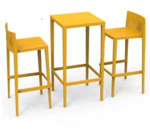 SPRITZ SET BAR TABLE + 2 BAR STOOLS 97 MOSTAZA - VONDOM